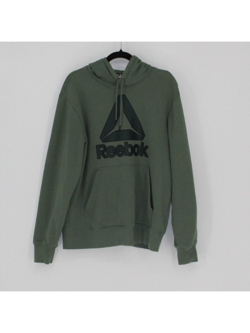 Reebok Green Hoodie With Logo Men Size Medium Cotton-Polyester Blend